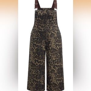 Cider brand Leopard Print Wide-Leg Overalls